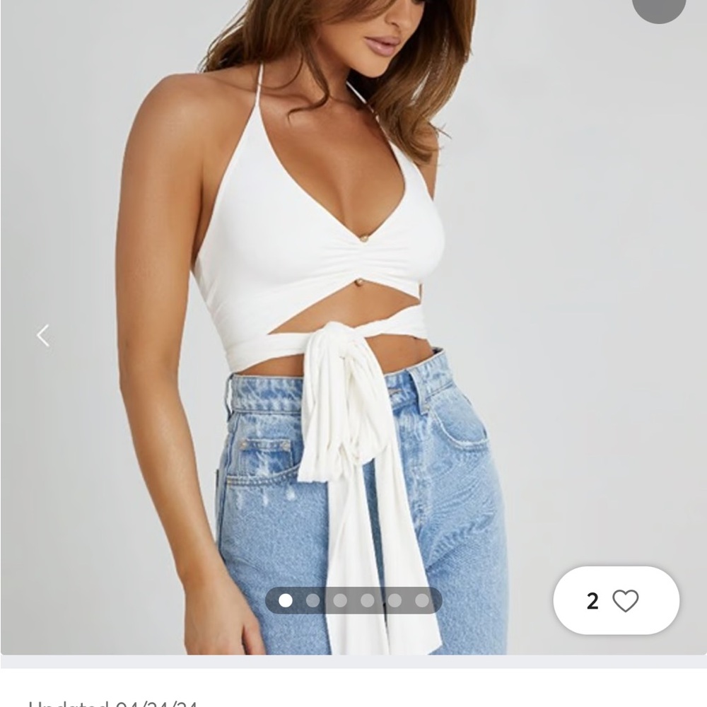 Meshki White Crop Top